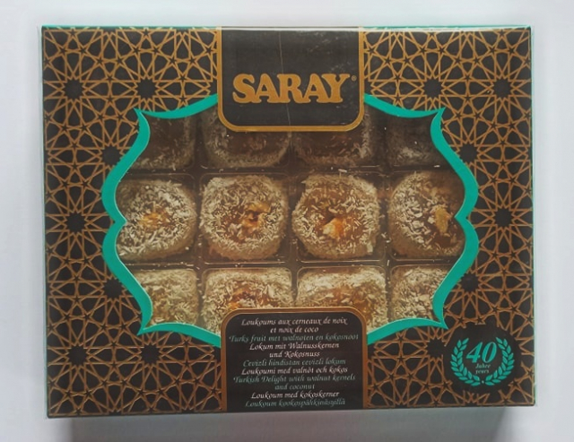 Turkish Delight - SARAY - LUX Hazelnut and Coconut Lokum 300g