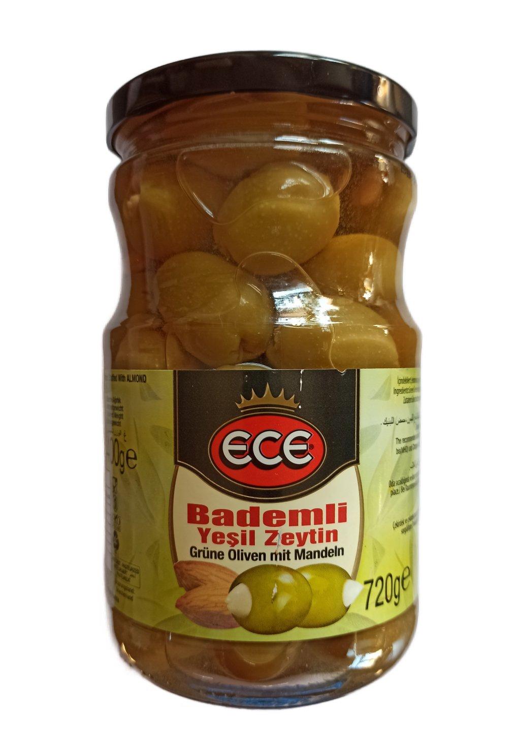 ECE - Bademli Siyah Zeytin - olivy plněné mandlí 720g