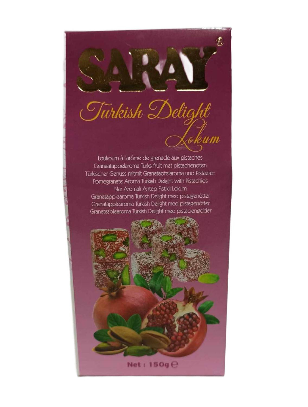 SARAY - Turkish Delight - Nar Aromali Antepfistikli Lokum 150g