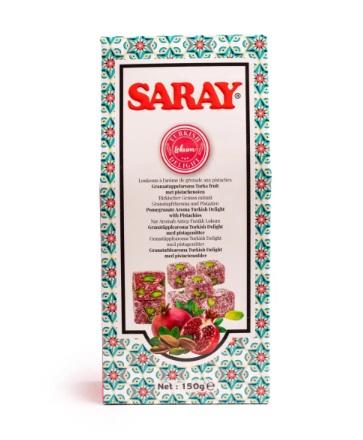 SARAY - Turkish Delight - Nar Aromali Antepfistikli Lokum 150g