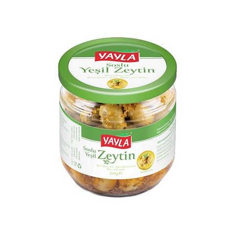 YAYLA - Soslu Siyah Zeytin - ochucené turecké olivy - 250g